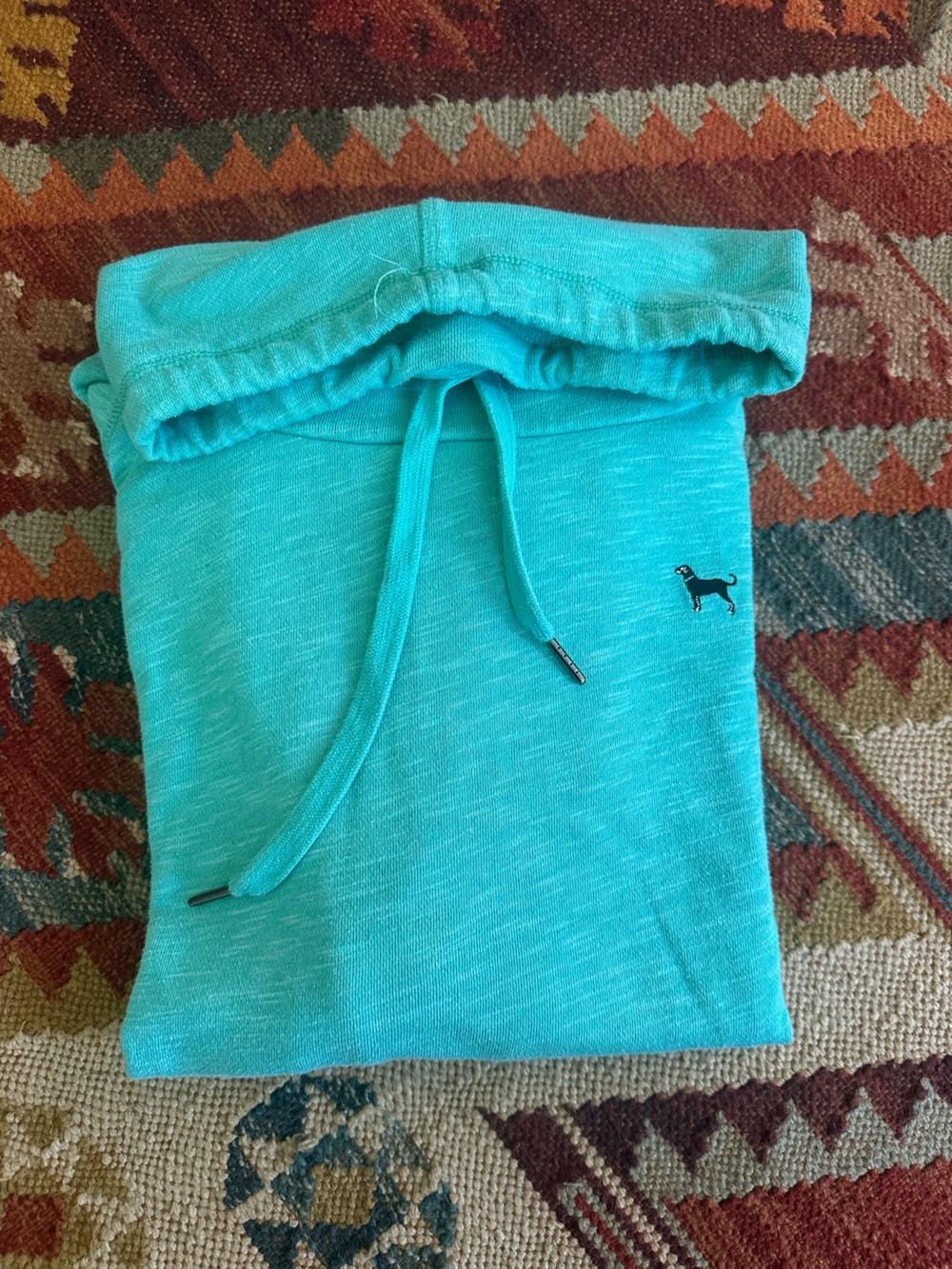 The Black Dog Cowl-Neck Cotton Pullover (aqua)